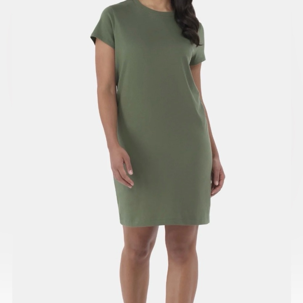 Time and Tru Olive Short Sleeve Dress